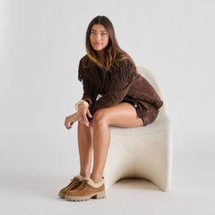 Milza Plush Lt Brown Suede Loafers | Dolce Vita Women