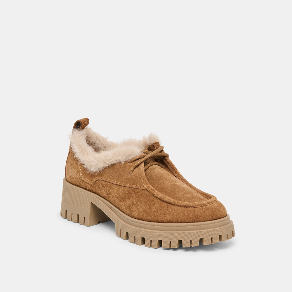 Milza Plush Lt Brown Suede Loafers | Dolce Vita Women