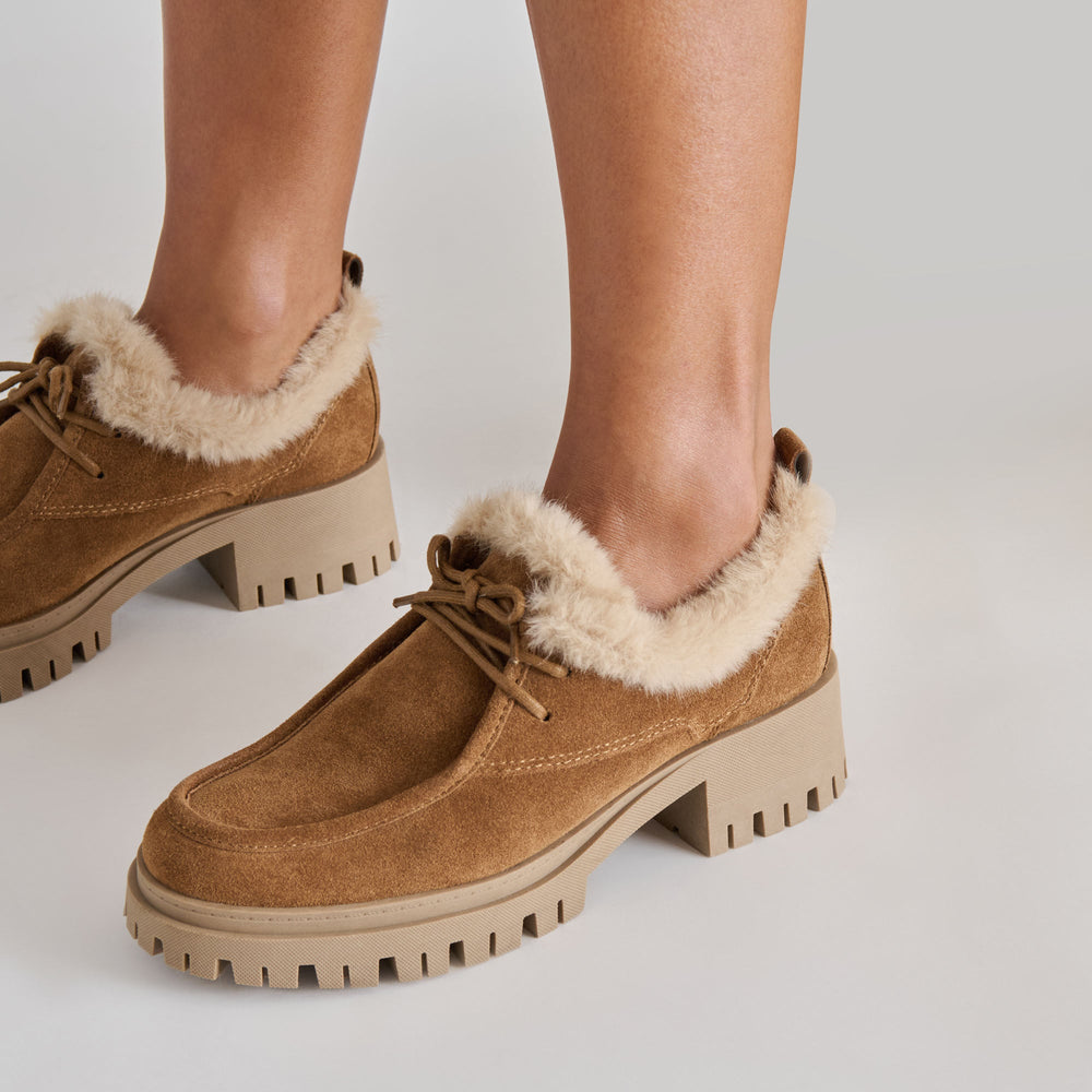 Milza Plush Lt Brown Suede Loafers | Dolce Vita Women
