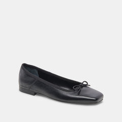 ANISA Wide Black Leather Ballet Flats | Women Dolce Vita
