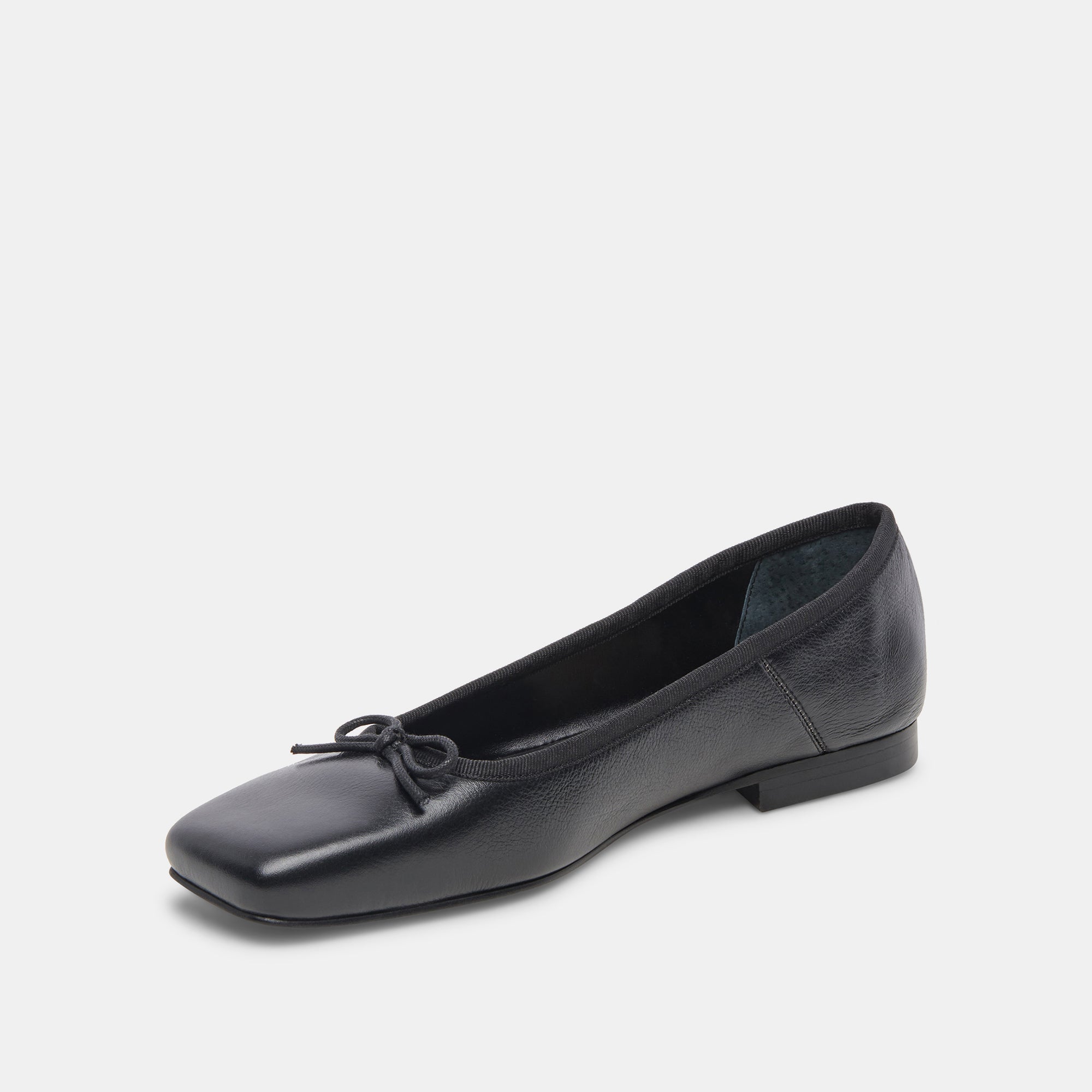 ANISA Wide Black Leather Ballet Flats | Women Dolce Vita