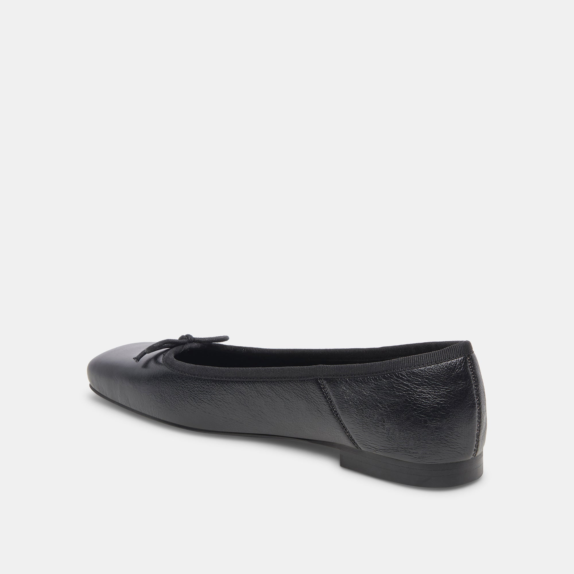 ANISA Wide Black Leather Ballet Flats | Women Dolce Vita