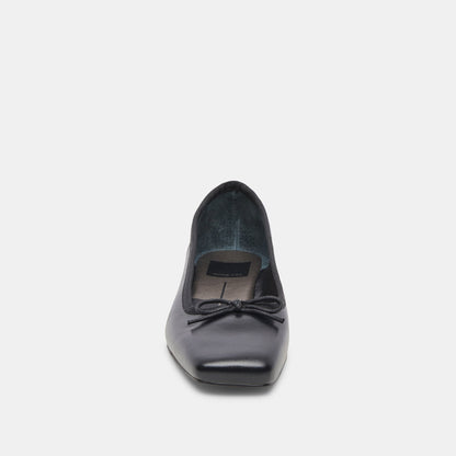 ANISA Wide Black Leather Ballet Flats - Dolce Vita