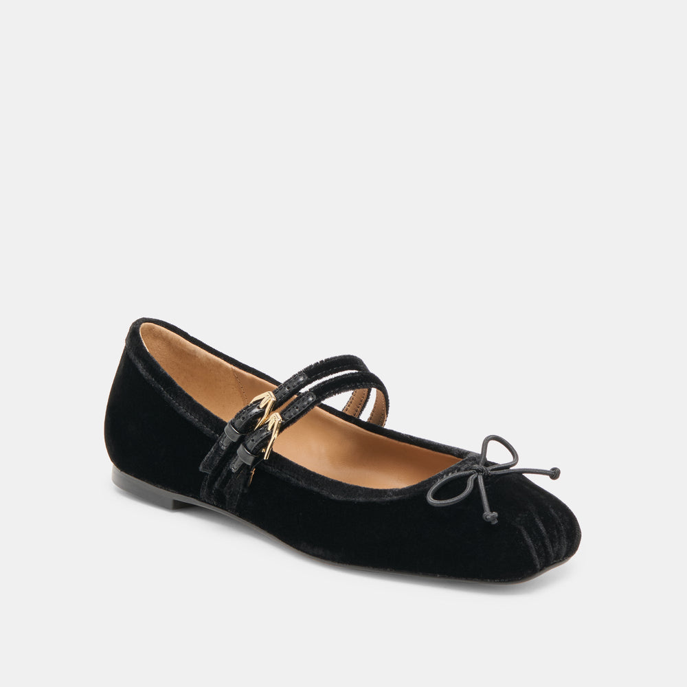 Gibsen Nero Velvet Ballet Flats | Dolce Vita Women