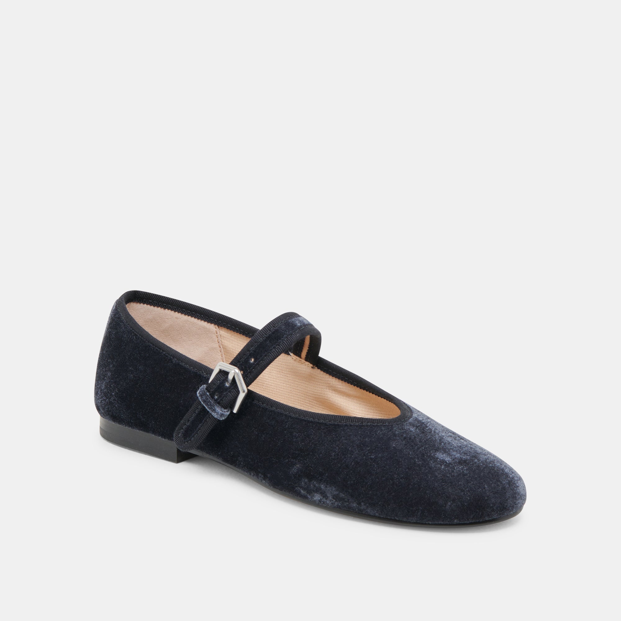 ROSLYN BALLET FLATS DUSTY BLUE VELVET | Women Dolce Vita