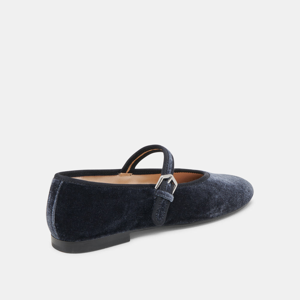 ROSLYN BALLET FLATS DUSTY BLUE VELVET | Women Dolce Vita