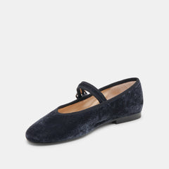 ROSLYN BALLET FLATS DUSTY BLUE VELVET | Women Dolce Vita