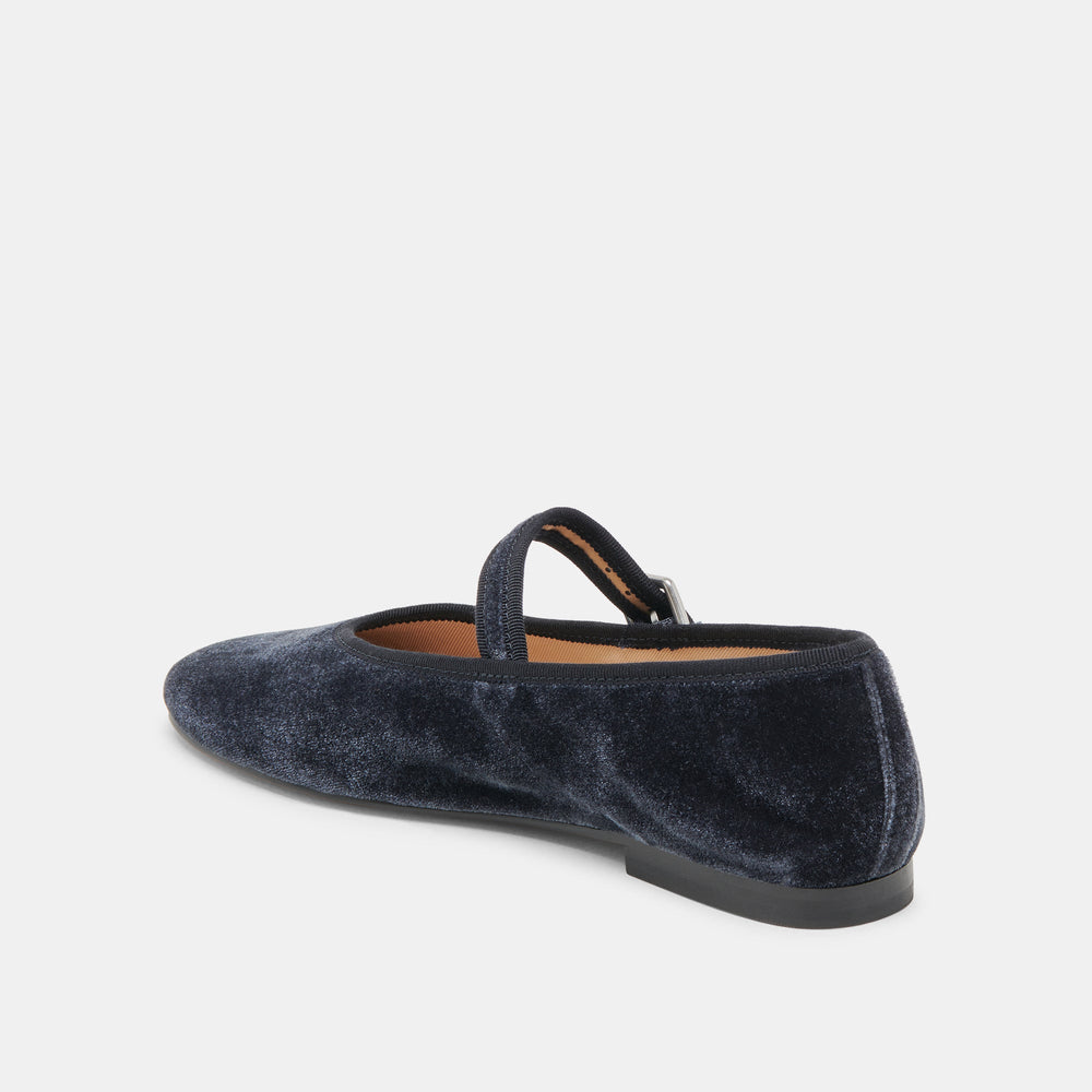 ROSLYN BALLET FLATS DUSTY BLUE VELVET | Women Dolce Vita