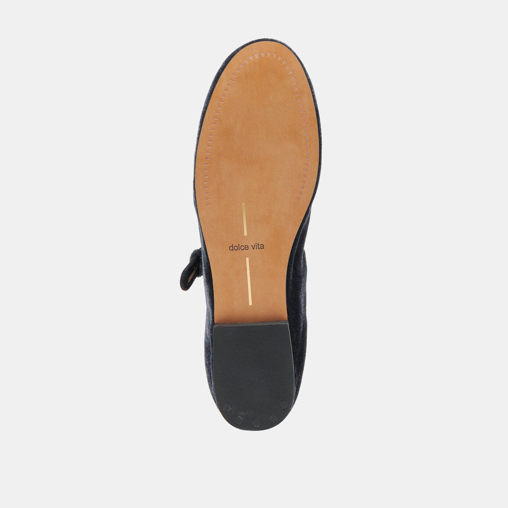 ROSLYN BALLET FLATS DUSTY BLUE VELVET | Women Dolce Vita