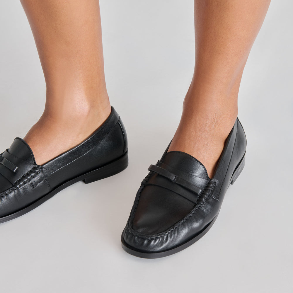 Barney Black Leather Loafers | Dolce Vita Women