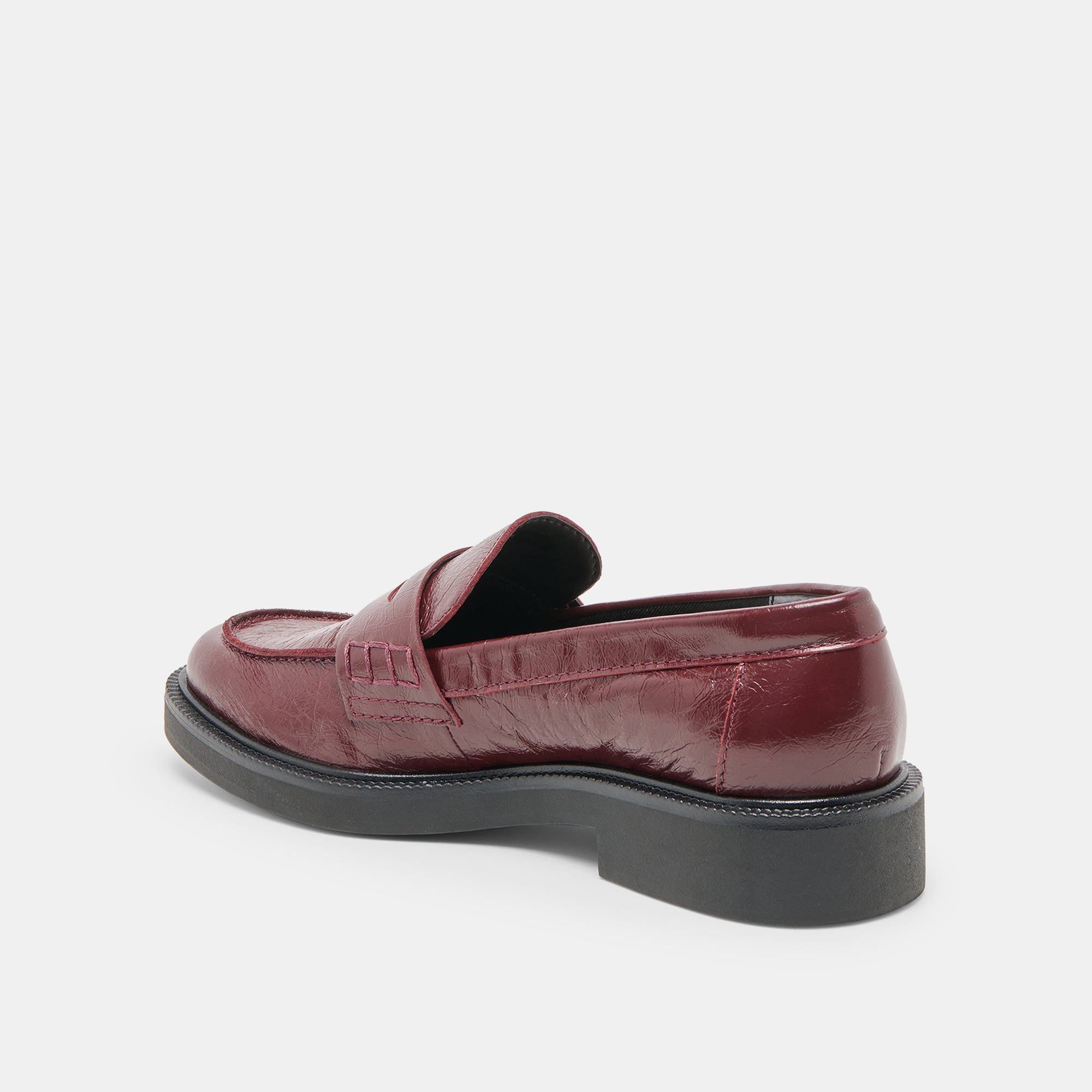 Tiggy Oxblood Crinkle Patent Loafers | Women Dolce Vita