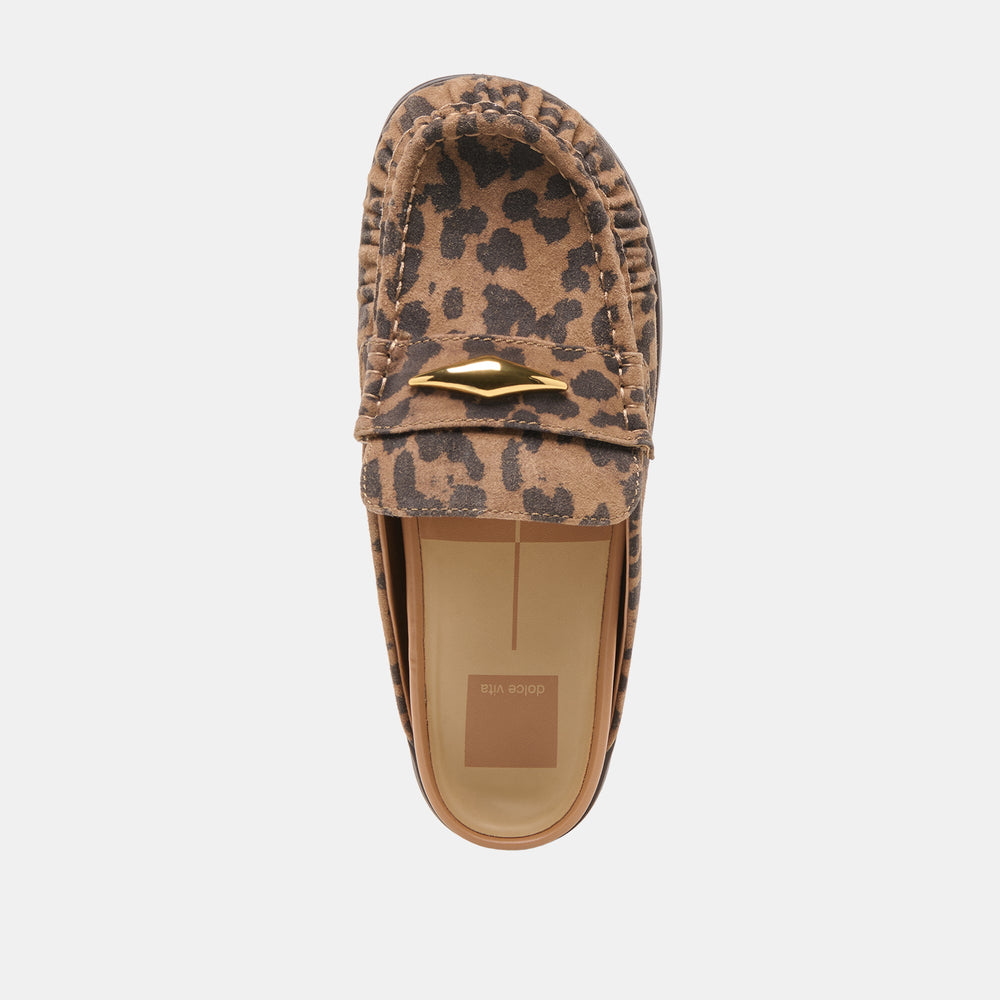 Jodero Brown Leopard Printed Suede Flats | Women Dolce Vita