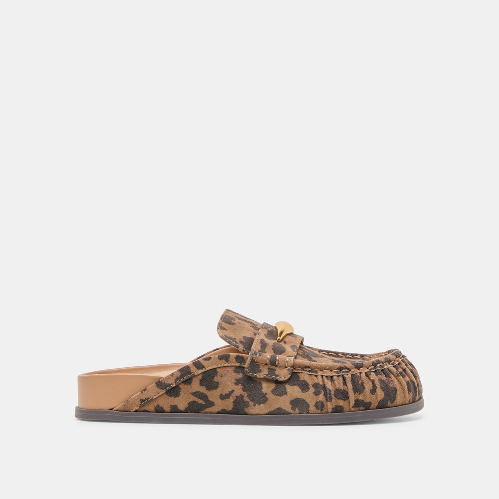 Jodero Brown Leopard Printed Suede Flats | Women Dolce Vita