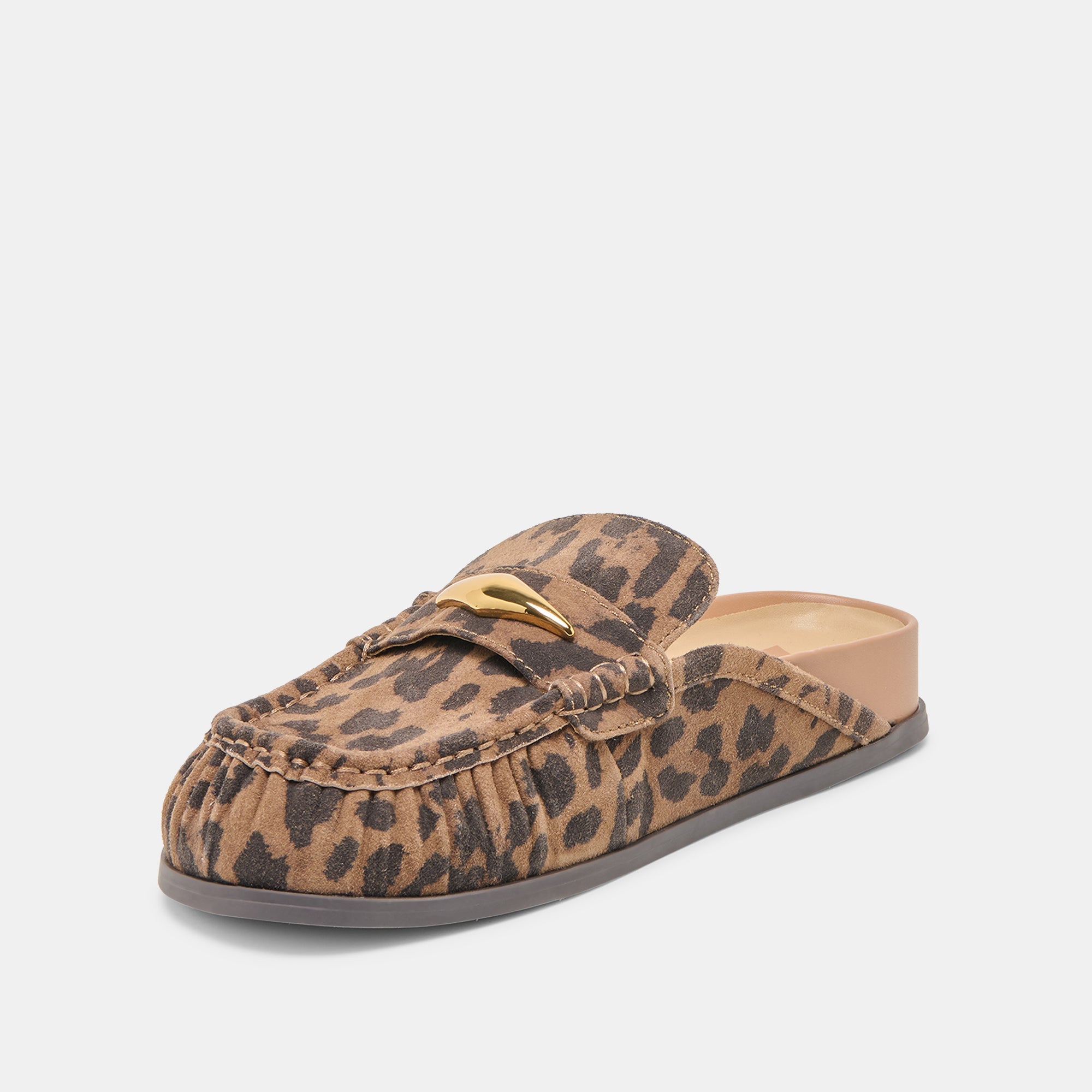 Jodero Brown Leopard Printed Suede Flats | Women Dolce Vita