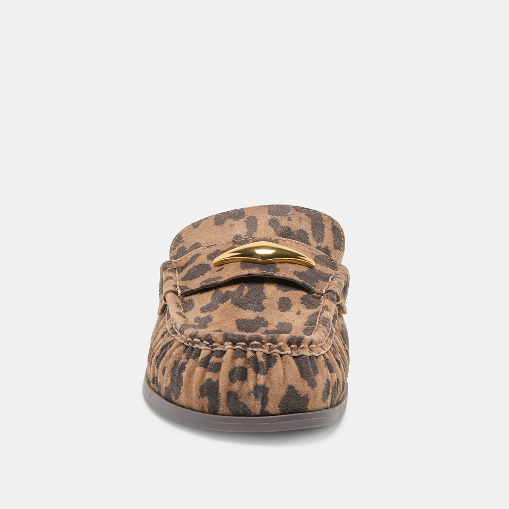 Jodero Brown Leopard Printed Suede Flats | Women Dolce Vita