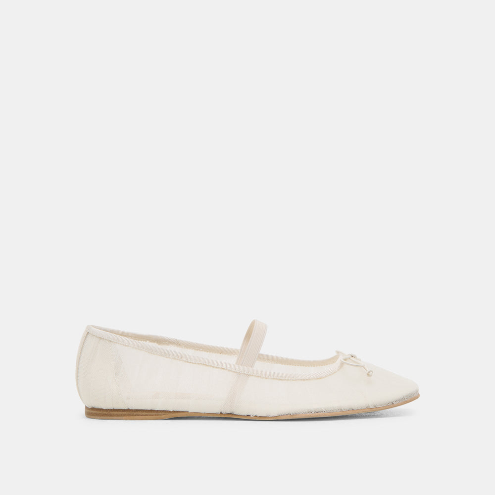 Raeven White Tulle Ballet Flats | Dolce Vita Women