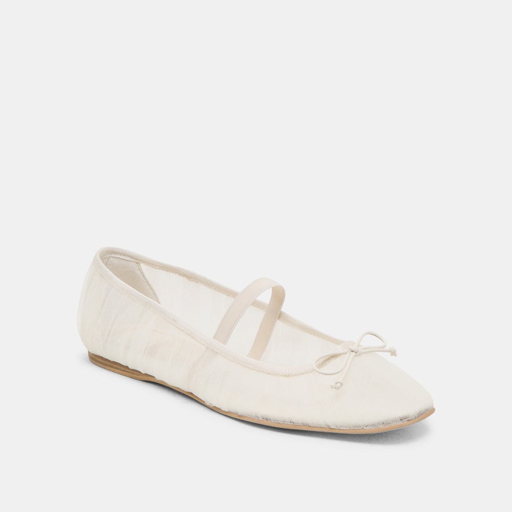 Raeven White Tulle Ballet Flats | Dolce Vita Women