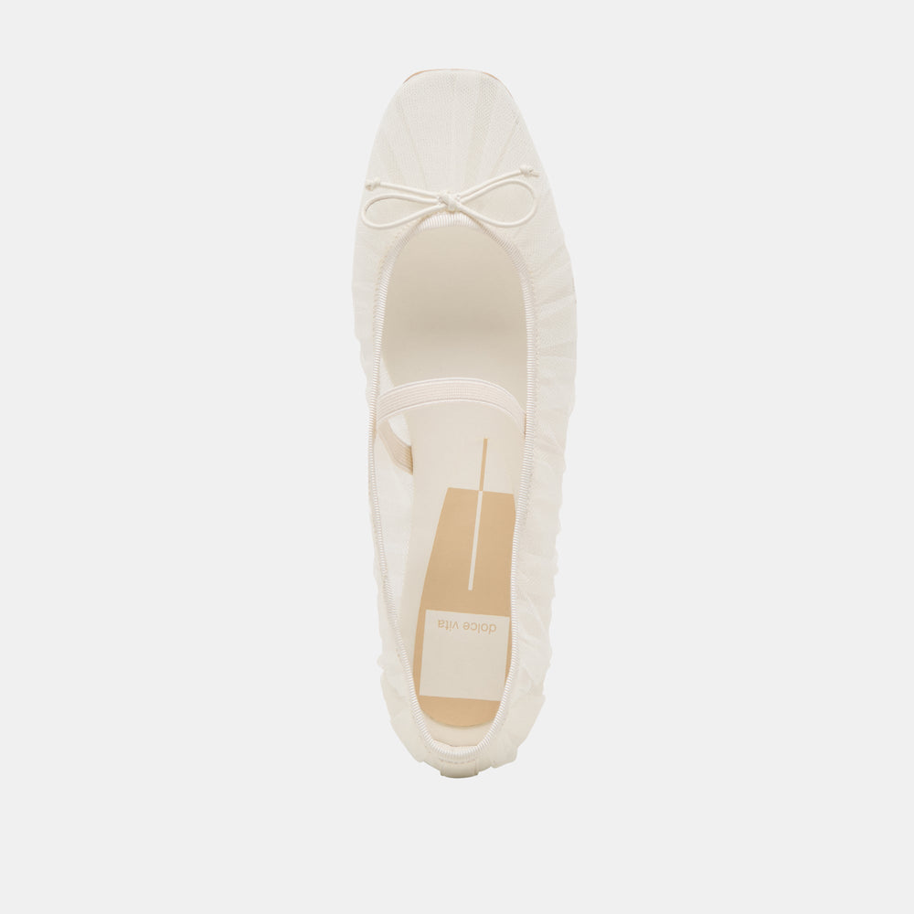 Raeven White Tulle Ballet Flats | Dolce Vita Women