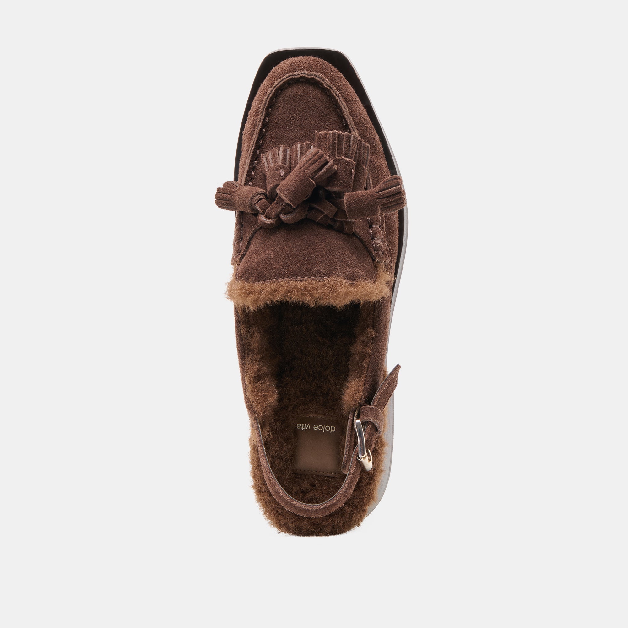 Hamlit Plush Dk Brown Suede Loafers | Dolce Vita Women