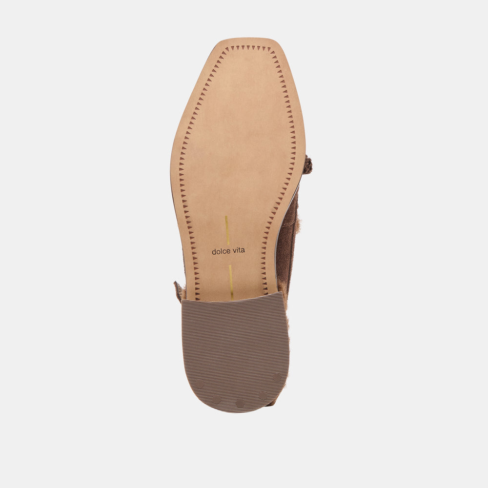 Hamlit Plush Dk Brown Suede Loafers | Dolce Vita Women