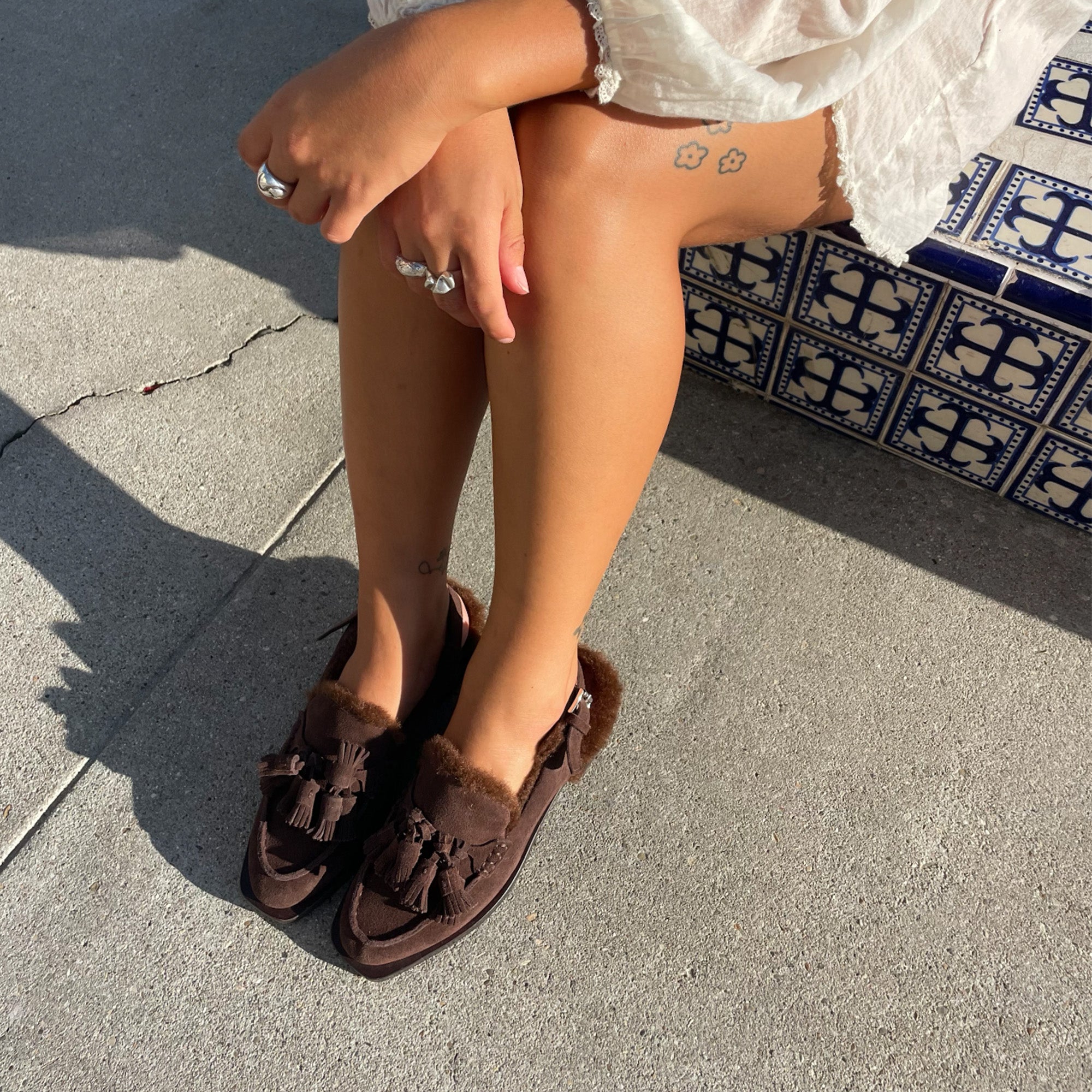 Hamlit Plush Dk Brown Suede Loafers | Dolce Vita Women