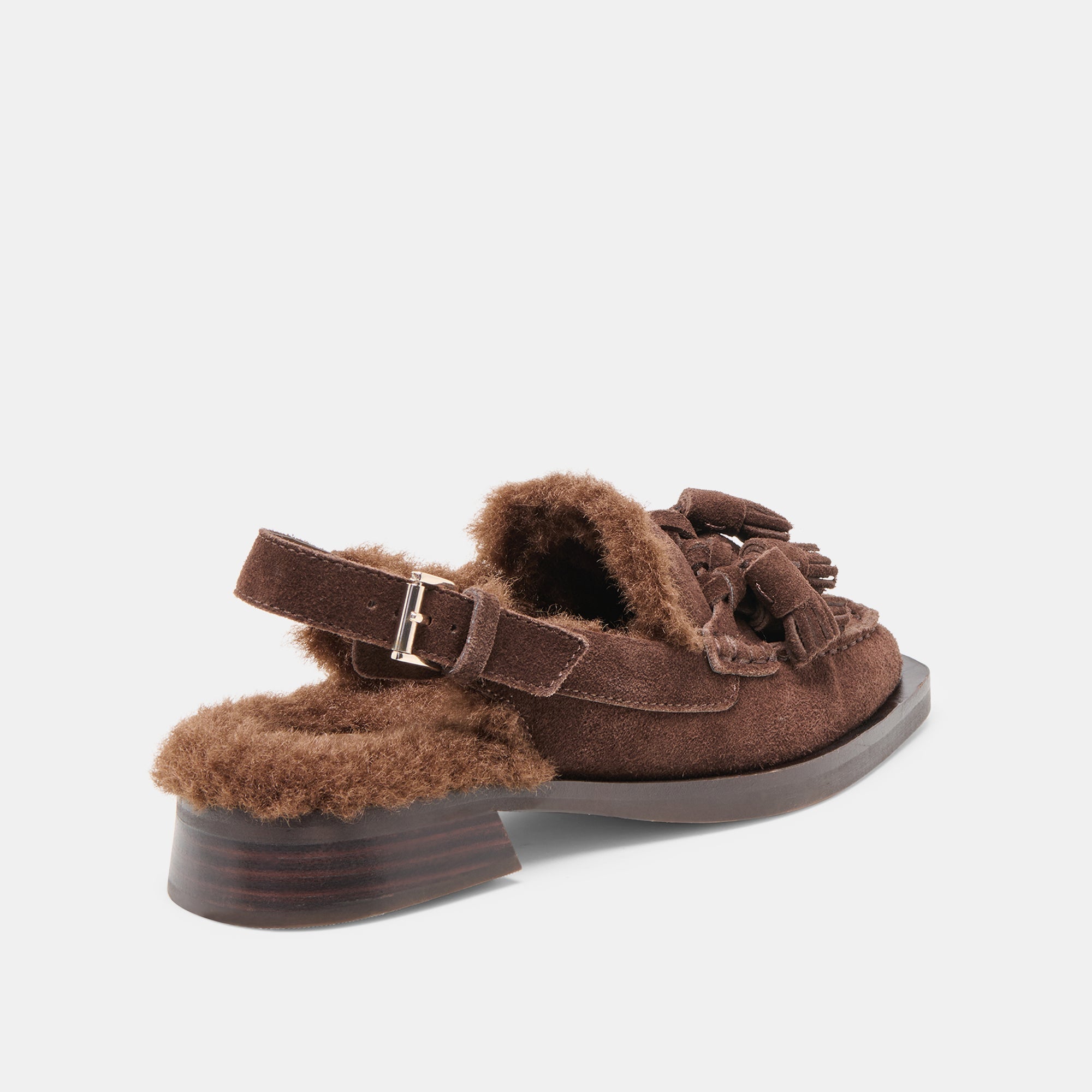 Hamlit Plush Dk Brown Suede Loafers | Dolce Vita Women
