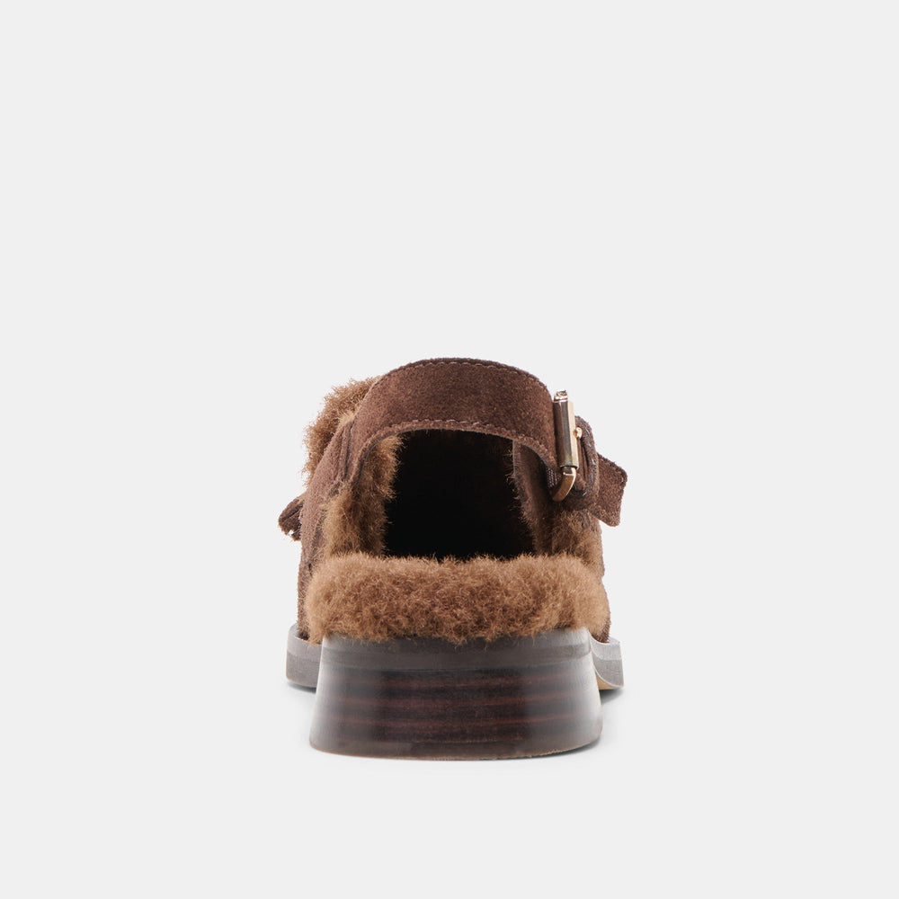 Hamlit Plush Dk Brown Suede Loafers | Dolce Vita Women