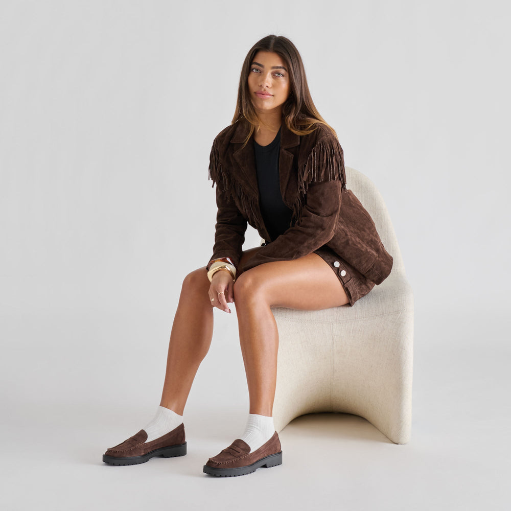Merek Dk Brown Suede Loafers | Women Dolce Vita