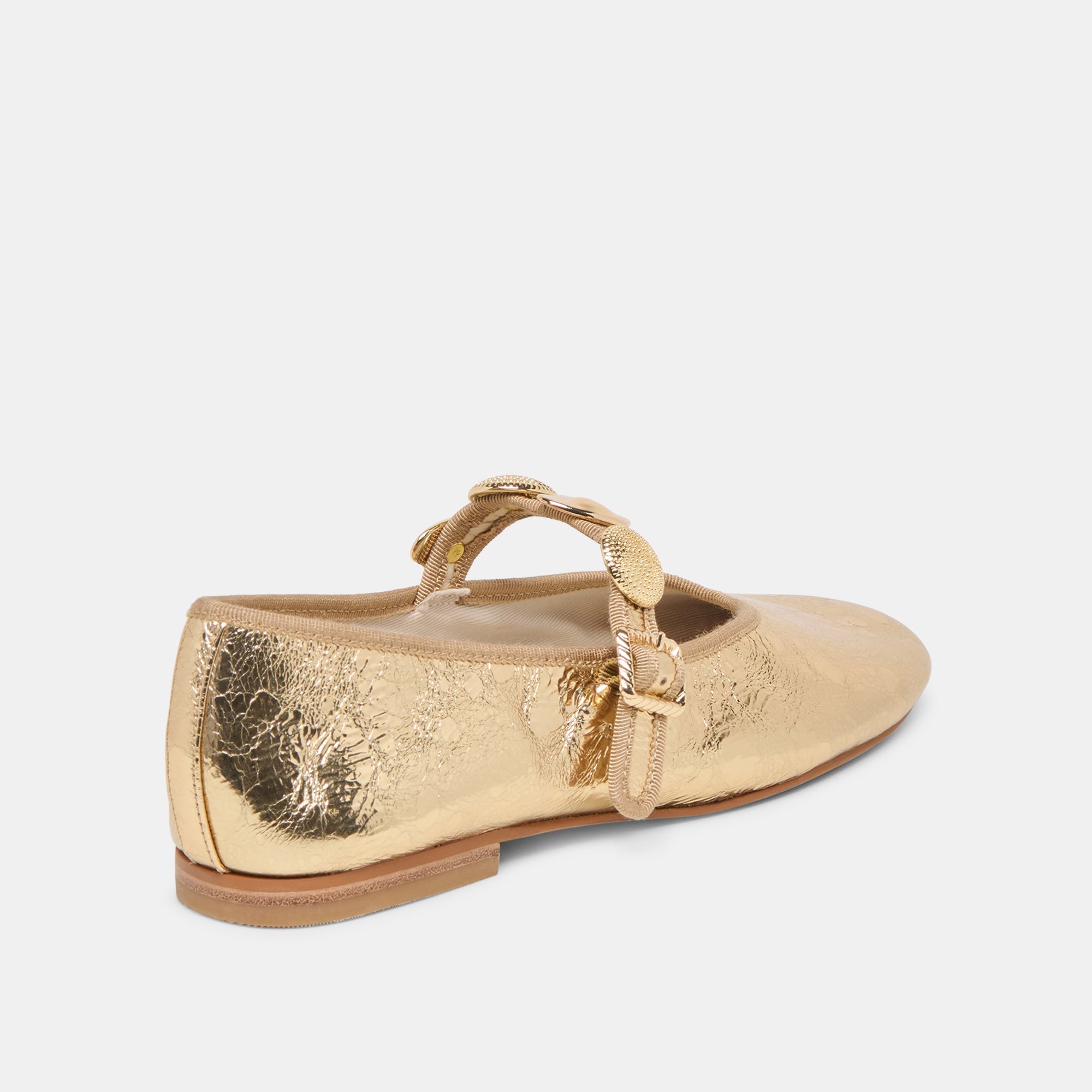 Relan Gold Distressed Leather Ballet Flats | Dolce Vita Women