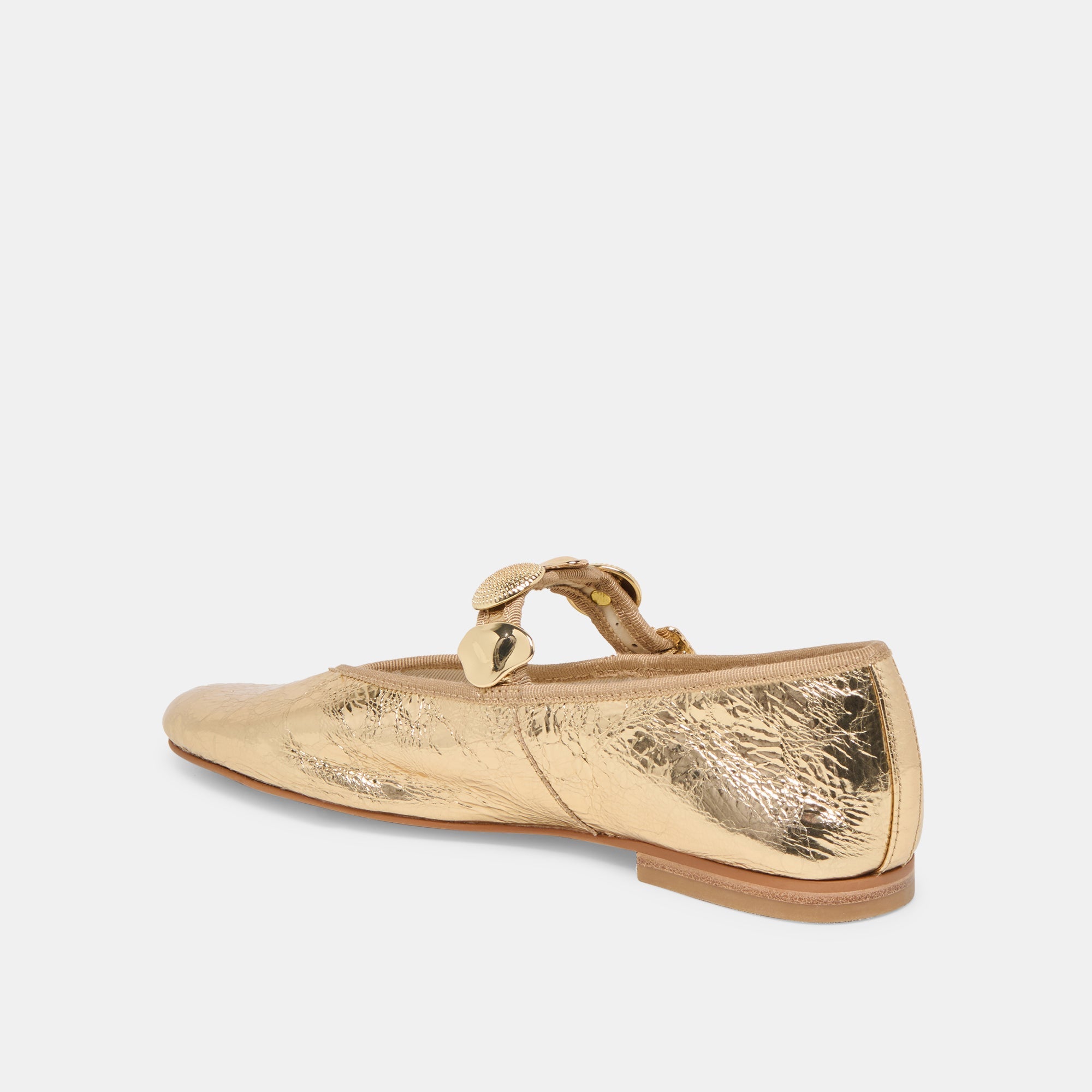 Relan Gold Distressed Leather Ballet Flats | Dolce Vita Women
