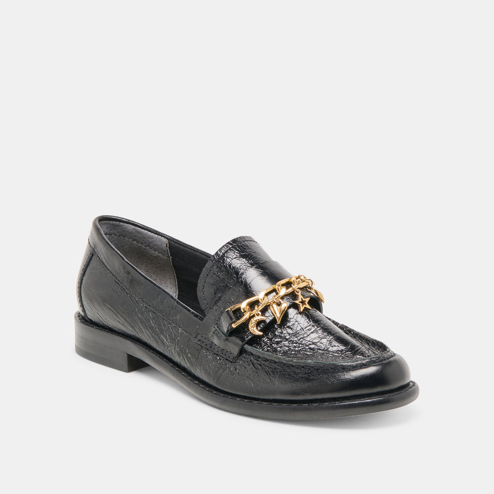 Waylen Midnight Crinkle Patent Loafers | Women Dolce Vita