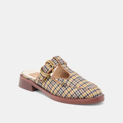 Harlah Yellow Plaid Tweed Flats | Women Dolce Vita