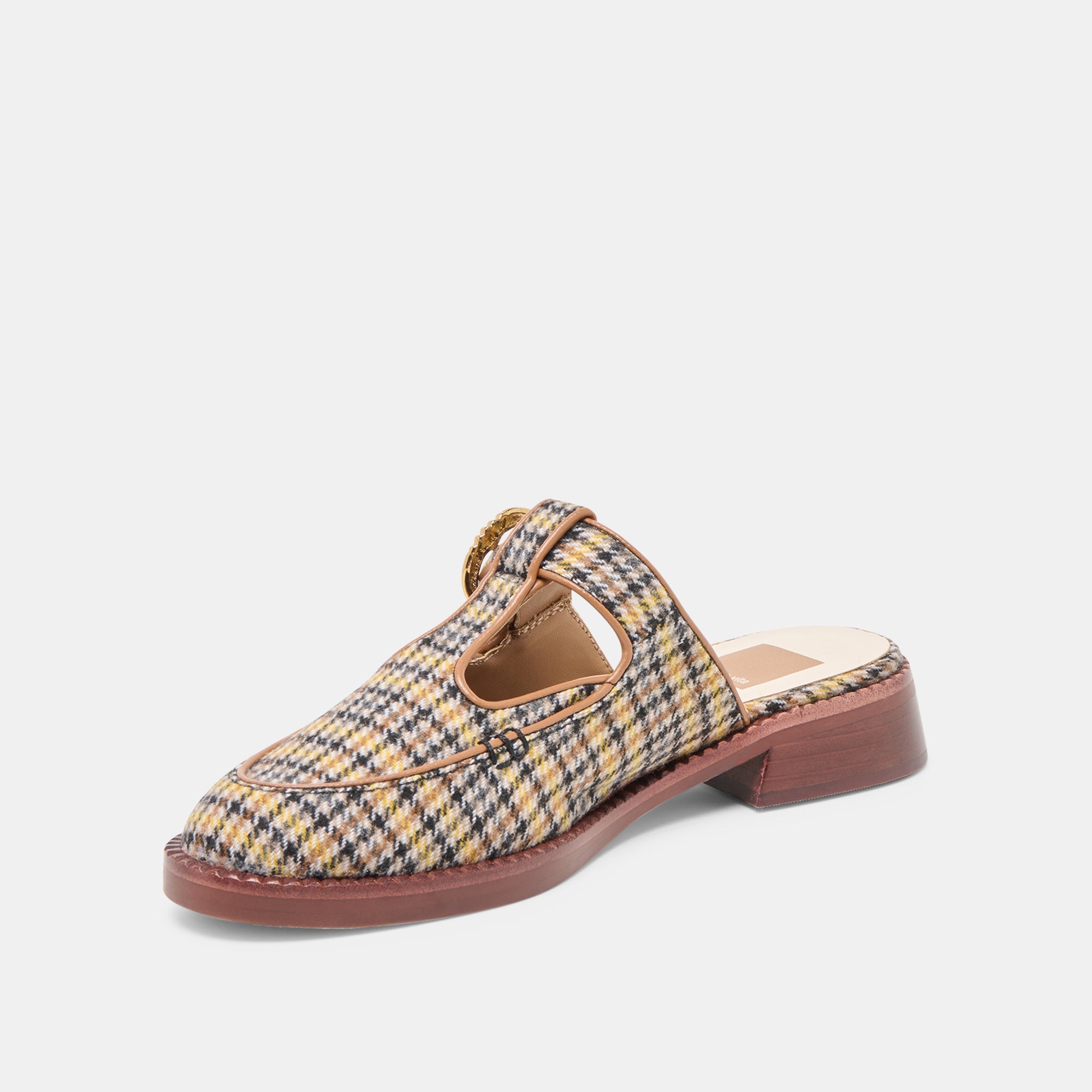 Harlah Yellow Plaid Tweed Flats | Women Dolce Vita