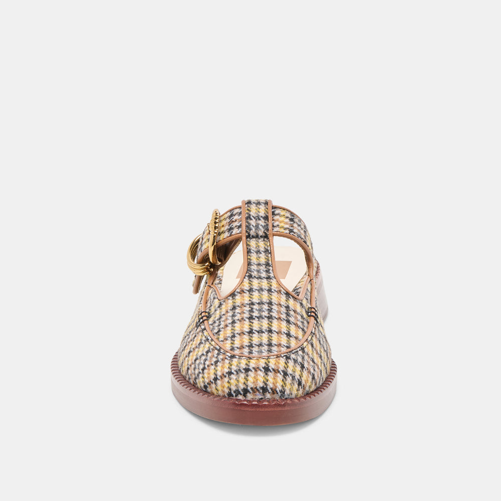 Harlah Yellow Plaid Tweed Flats | Women Dolce Vita