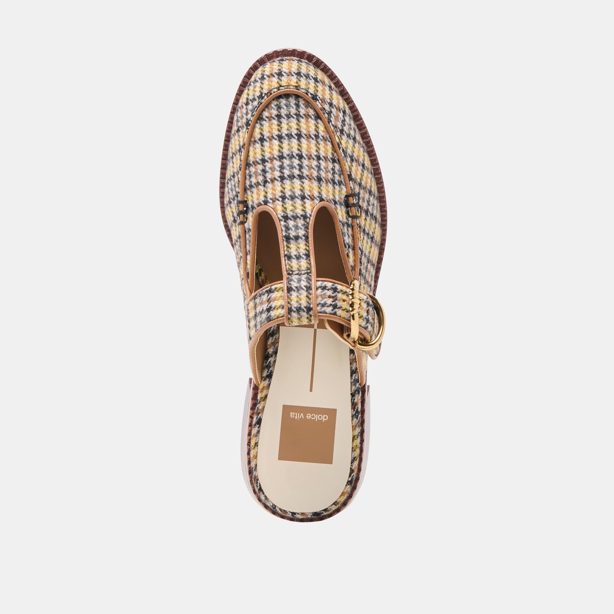 Harlah Yellow Plaid Tweed Flats | Women Dolce Vita