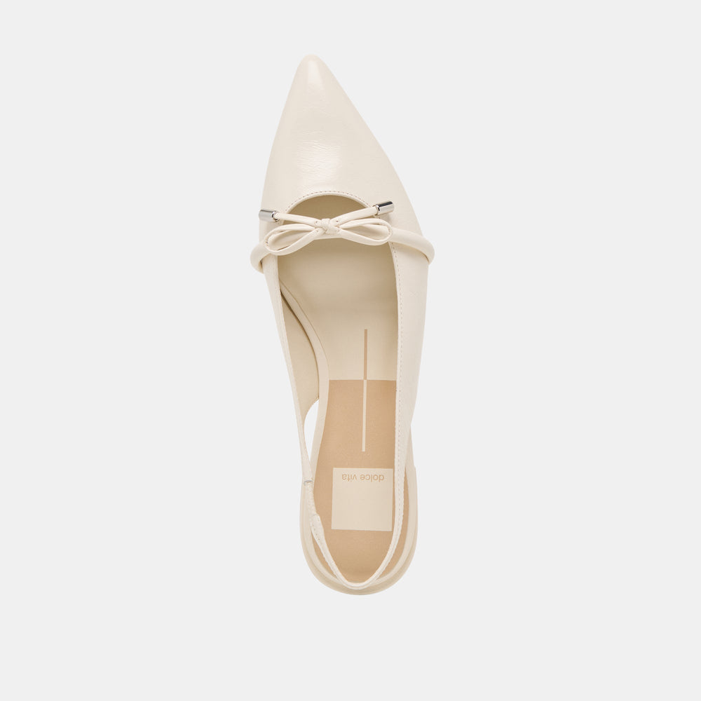 PAYGE FLATS OFF WHITE CRINKLE PATENT | Dolce Vita Women