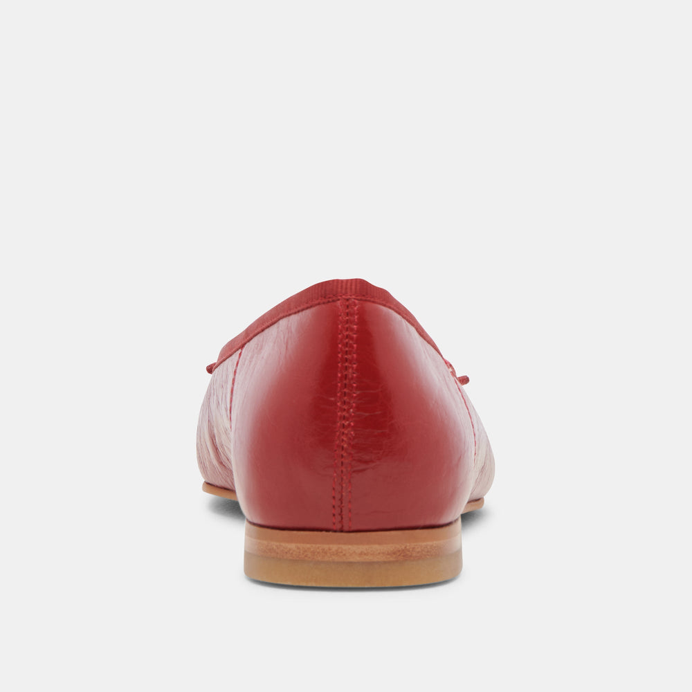 Anisa Ballet Flats RED CRINKLE PATENT | Women Dolce Vita