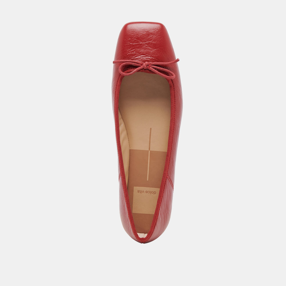 Anisa Ballet Flats RED CRINKLE PATENT | Women Dolce Vita