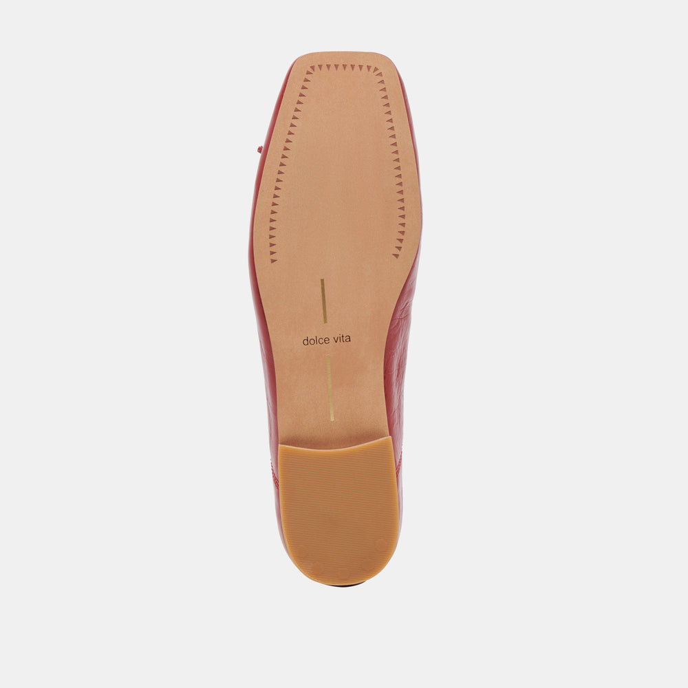 Anisa Ballet Flats RED CRINKLE PATENT | Women Dolce Vita