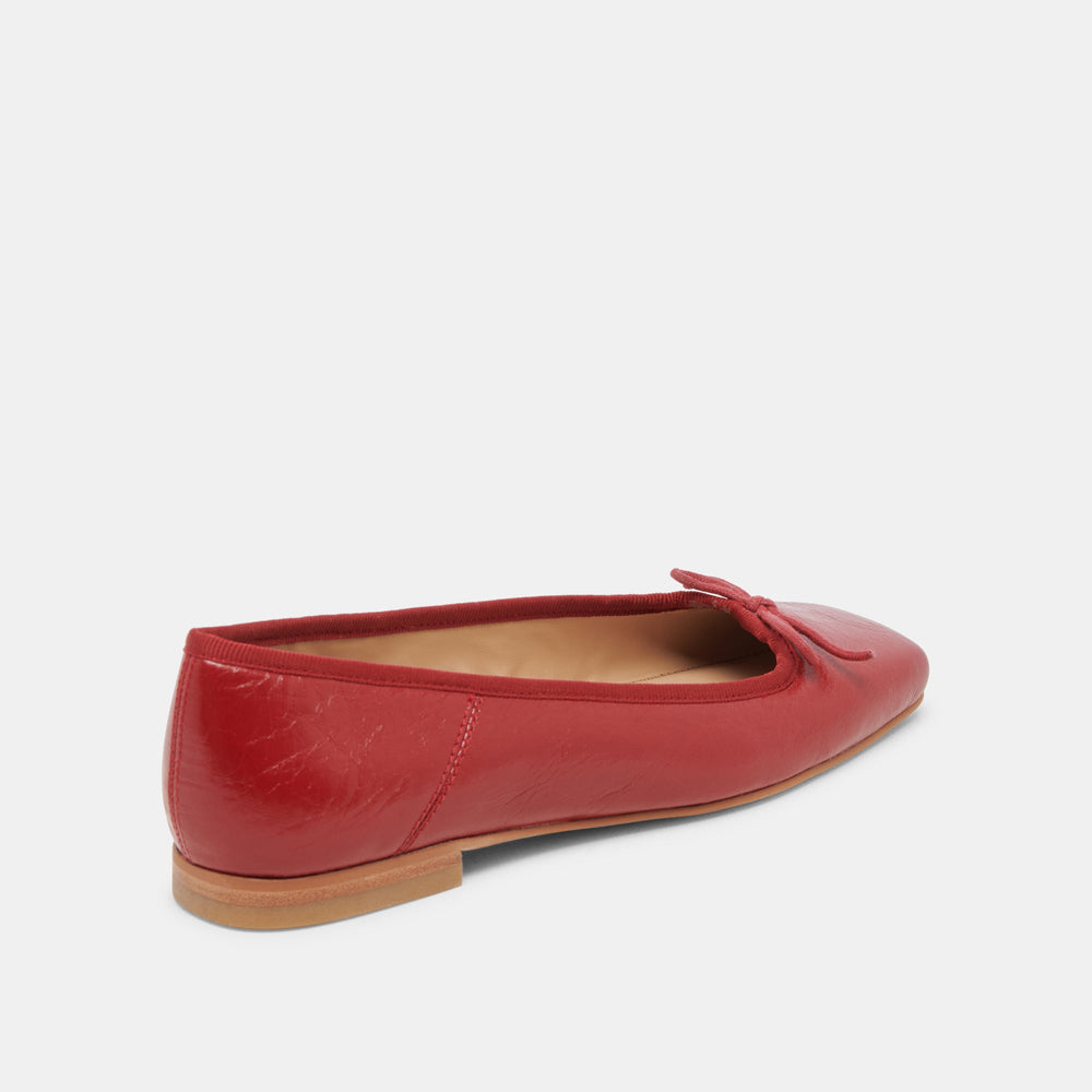 Anisa Ballet Flats RED CRINKLE PATENT | Women Dolce Vita