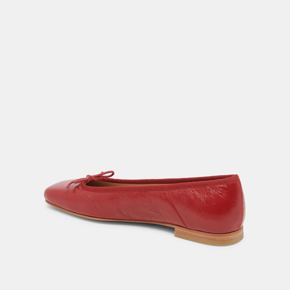 Anisa Ballet Flats RED CRINKLE PATENT | Women Dolce Vita