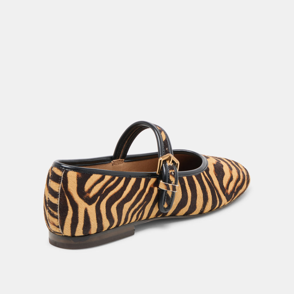 Roslyn Tiger Calf Hair Ballet Flats | Women Dolce Vita