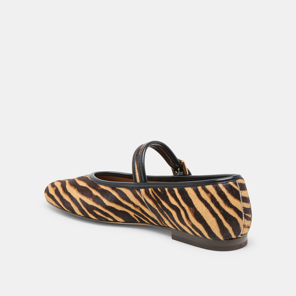 Roslyn Tiger Calf Hair Ballet Flats | Women Dolce Vita