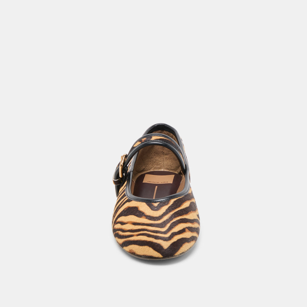 Roslyn Tiger Calf Hair Ballet Flats | Women Dolce Vita