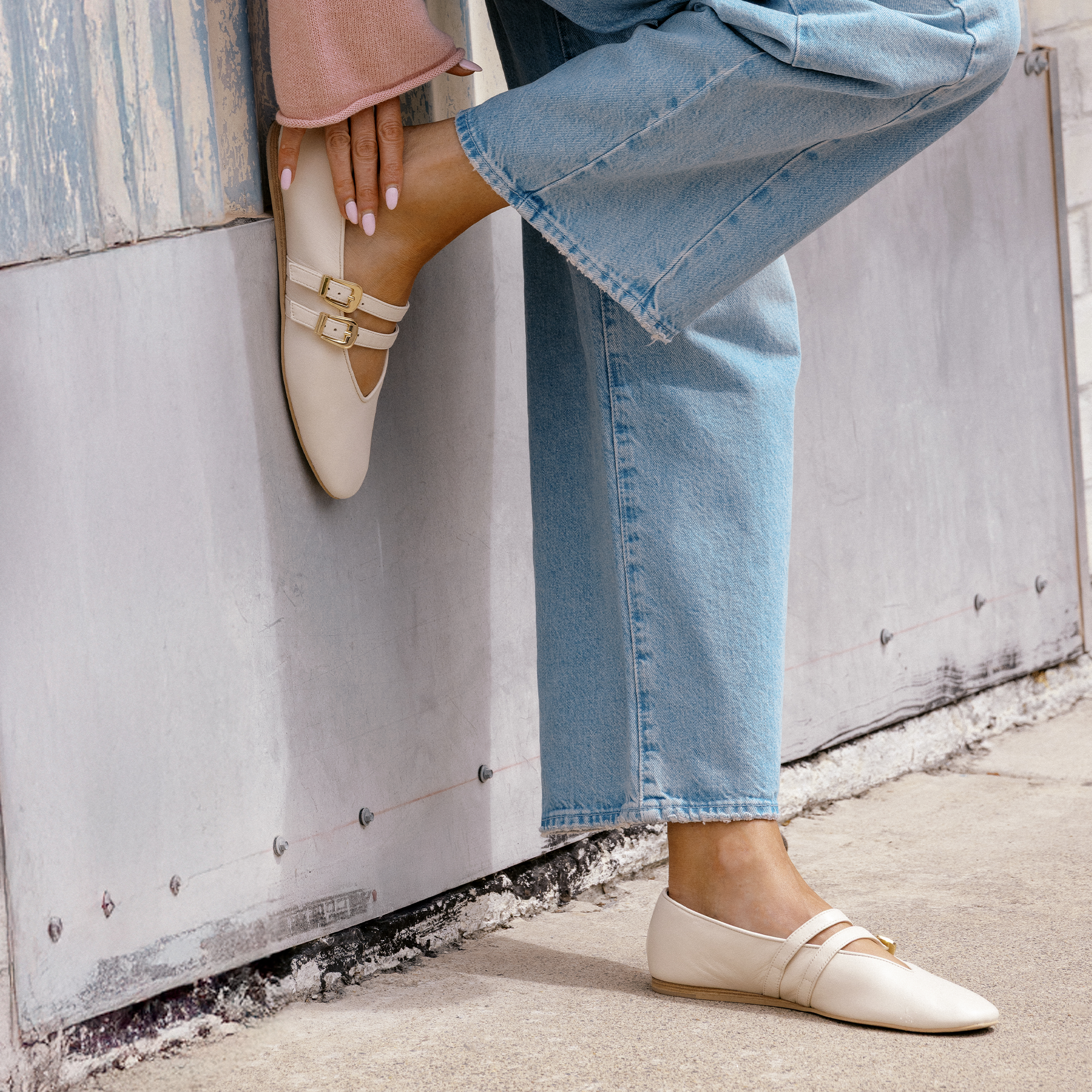 BAYLEE BALLET FLATS IVORY LEATHER | Dolce Vita Women
