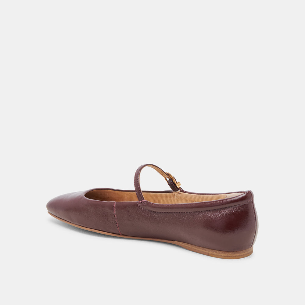 REYES BALLET FLATS CRANBERRY CRINKLE PATENT | Women Dolce Vita