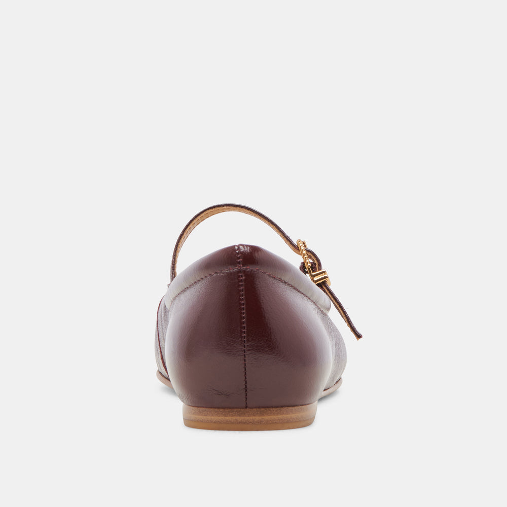 REYES BALLET FLATS CRANBERRY CRINKLE PATENT | Women Dolce Vita