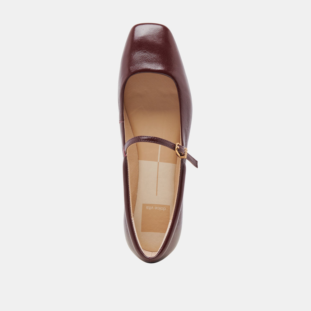 REYES BALLET FLATS CRANBERRY CRINKLE PATENT | Women Dolce Vita