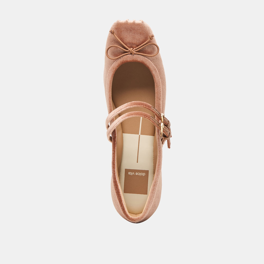 Gibsen Dk Rose Velvet Ballet Flats | Women Dolce Vita