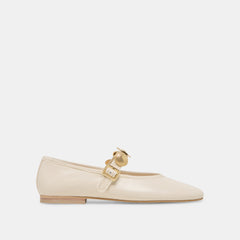 Relan Off White Leather Ballet Flats | Women Dolce Vita